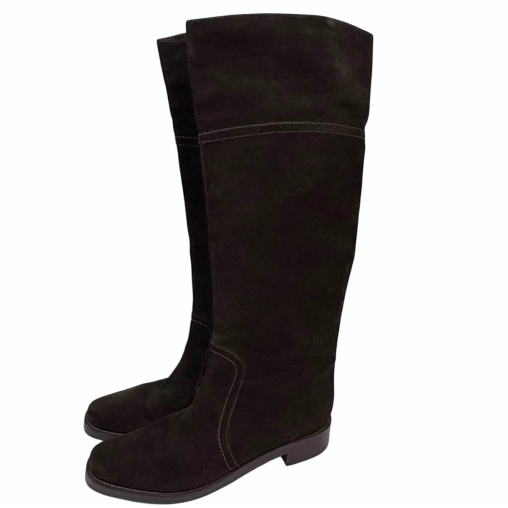 Sergio Rossi Italian Suede Brown Leather Riding Boots Size 41
